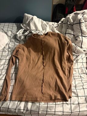 Madewell Ribbed Long Sleeve Tee - Camel